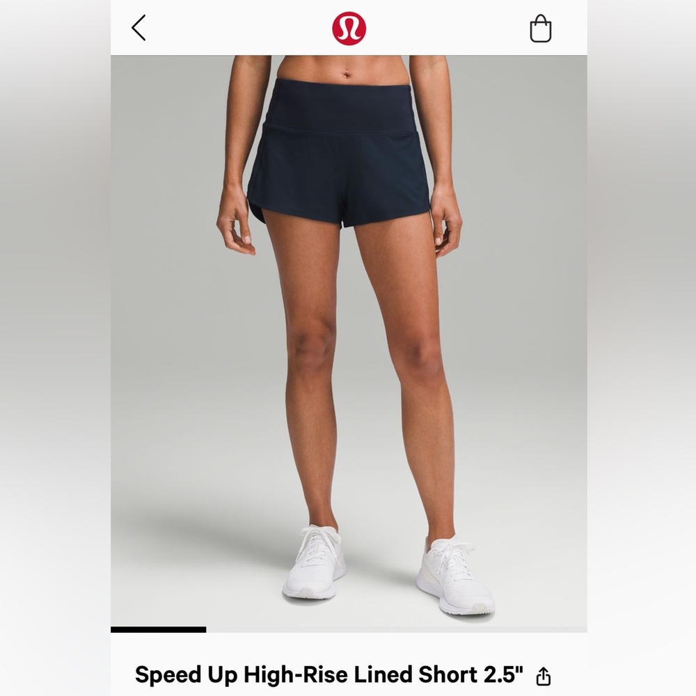 Lululemon speed up shorts size 8